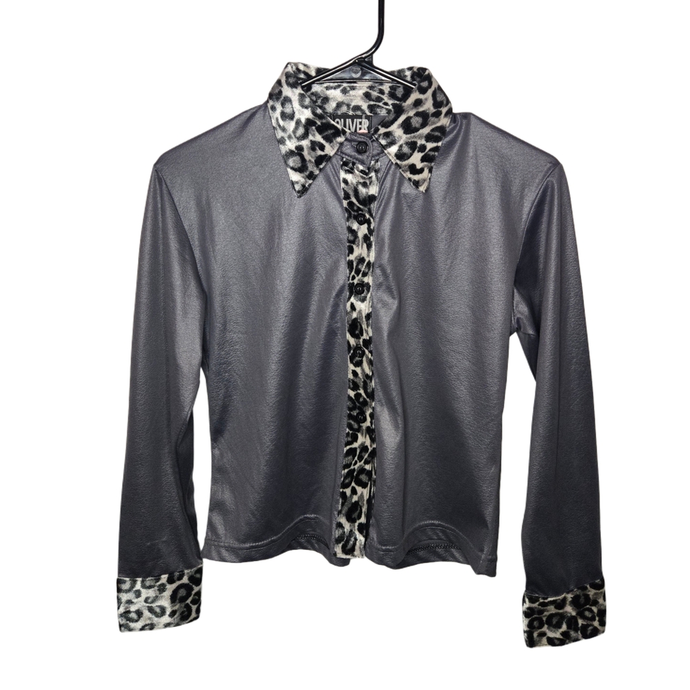 Vintage Silver Leopard Print Shirt!